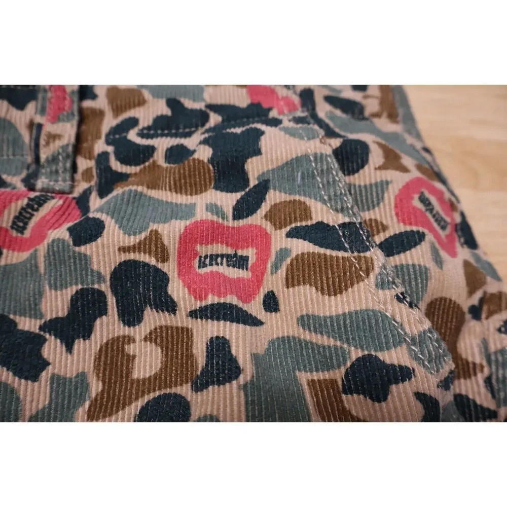 ICECREAM BBC Apple Pant 401-9106 Camo 2021 Size 40 Cargo Corduroy Green Red - Picture 9 of 13
